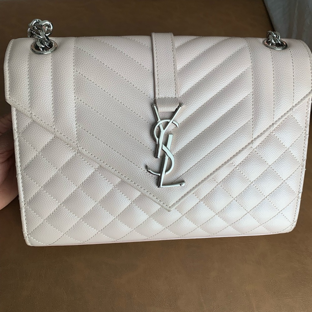 Yves Saint Laurent Quilted White Shoulder Bag